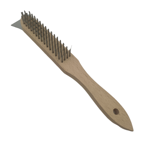 Galvanized Steel Wire Brush with Wooden Handle for Rust Cleaning Metal Brush Featured Image